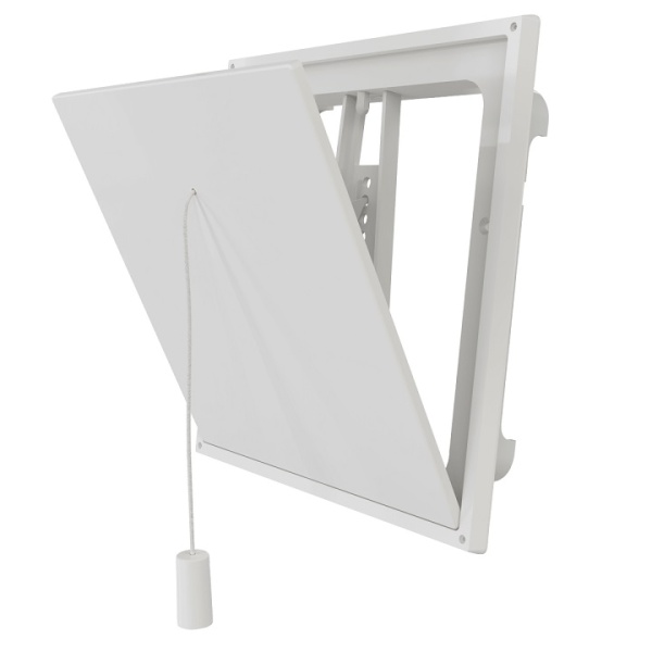 Klaffventil plast hvit 150x150mm Flexit