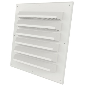 Sjalusirist med karm plast 150x150mm hvit