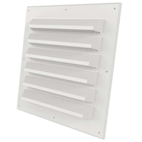 Sjalusirist med karm plast 150x150mm hvit