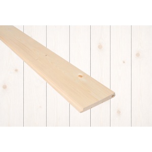 14x120 Glattpanel Woodwash White mix furu