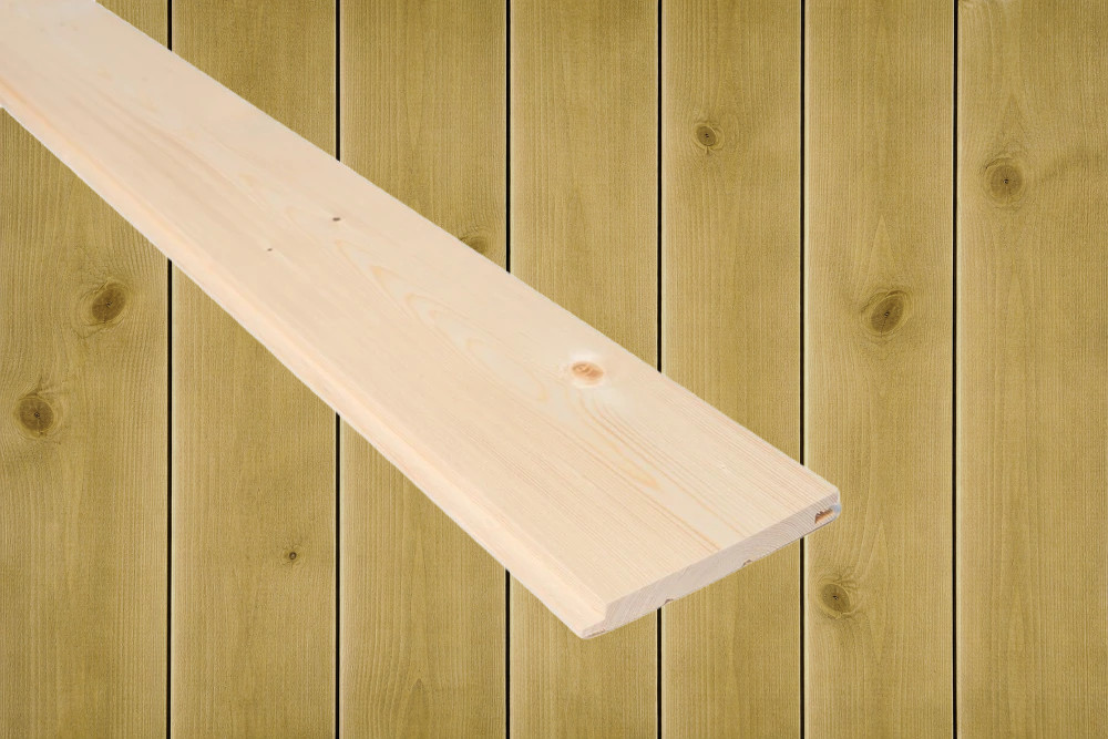 14x120 Glattpanel beiset RØFF Sjøsand furu