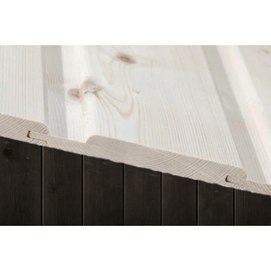 14x120 Rustikk Rund beiset RØFF Brent furu