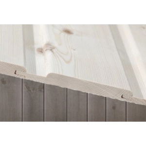 14x120 Rustikk Rund beiset RØFF Sjøbris furu