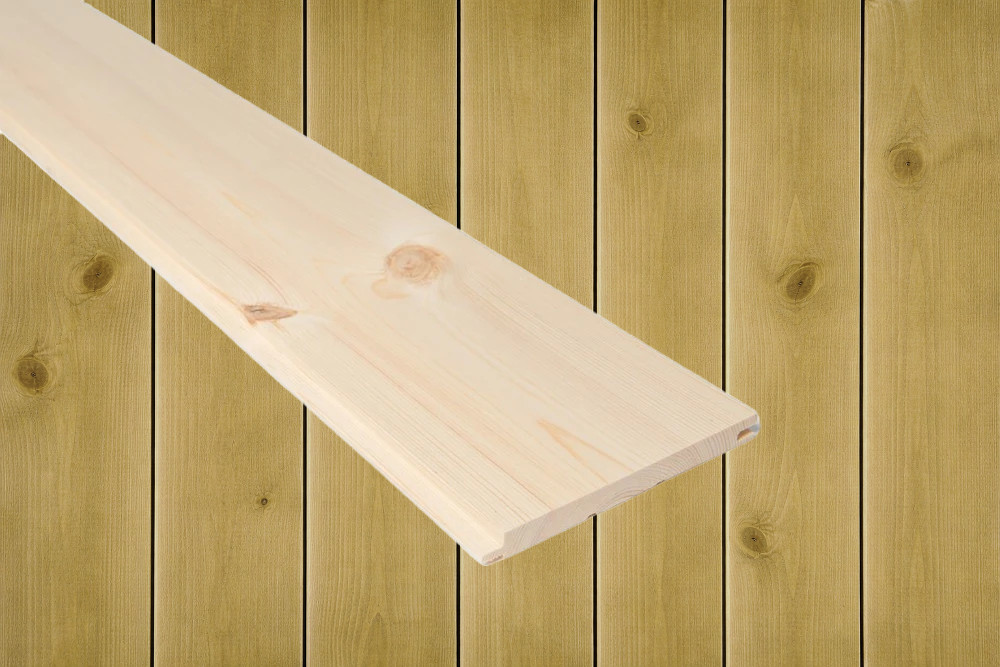 14x145 Glattpanel beiset RØFF Sjøsand furu