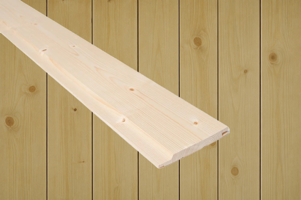 21x145 Tømmerpanel beiset RØFF Vidde mix furu