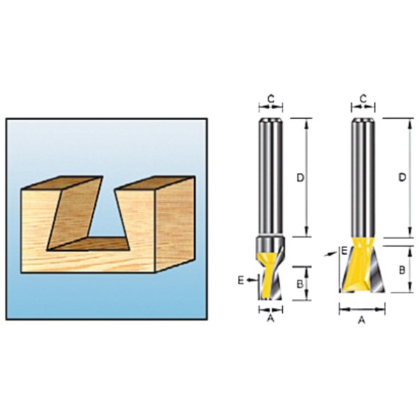 Sinkfres S8 6,35x7,94mm fresestål