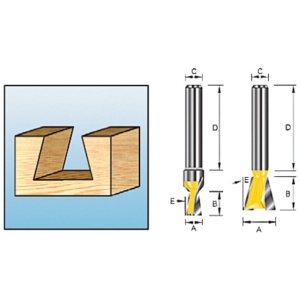 Sinkfres S8 12,7x12,7mm fresestål