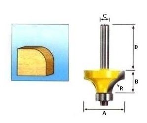 Avrundingsfres med kulelager S8 16