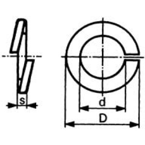 Fjærskive / låseskive M16 DIN 127 ST VZ varmgalvanisert