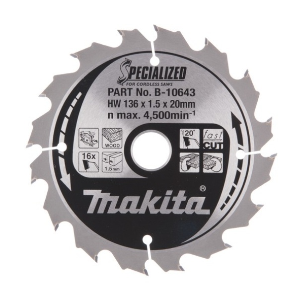 Sagblad HM 136x20mm 16T tre Makita