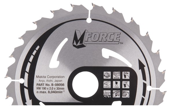 Sagblad HM 190x30mm 24T medium fine kutt Makita