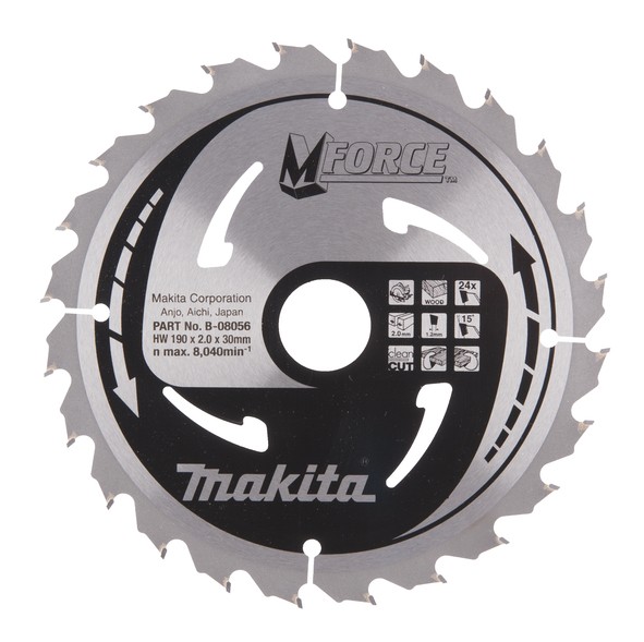Sagblad HM 190x30mm 24T medium fine kutt Makita