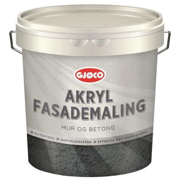 Akryl fasademaling mur og betong Base A 2.7L Gjøco