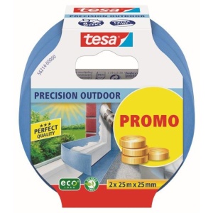 Maskeringstape Precision 2-pack 25mm x 25m Blå Tesa®