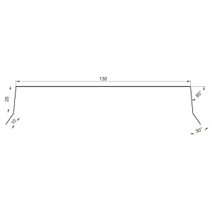 Vannbordbeslag VBS-13 sort B13cm L200cm