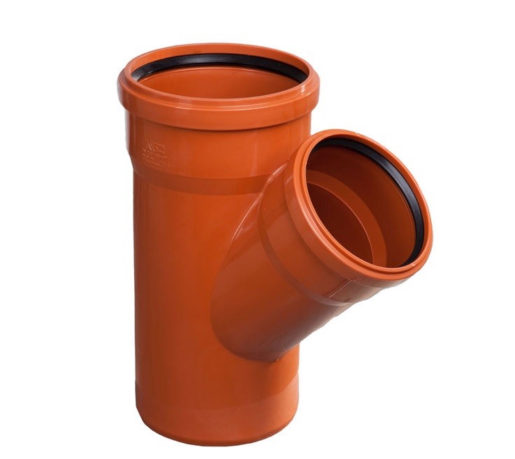 110/110 x 45° m/2 muffer grenrør Rødbrun KZ