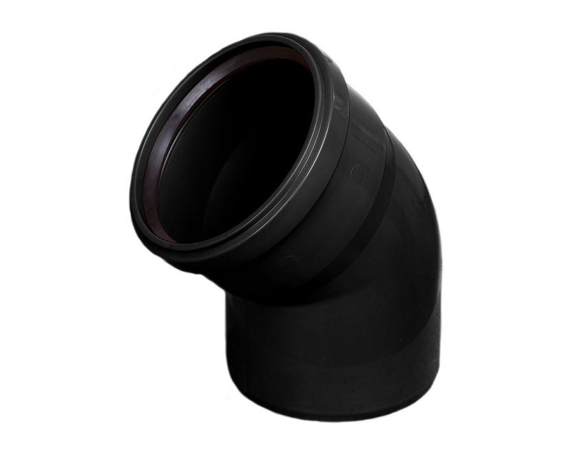 110 x 90° HT Bend m/muffe Sort