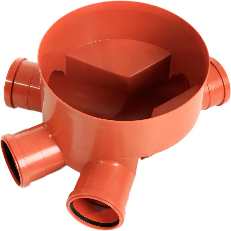 Kråkefot PP 315/355 110/110 korrugert stigerør rødbrun