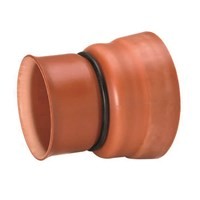 110/100 overgang fra PVC muffe til betongspiss Rødbrun TI