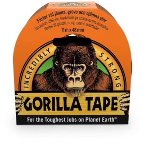 Gorilla tape lerretstape Supersterk Svart 11mx48mm